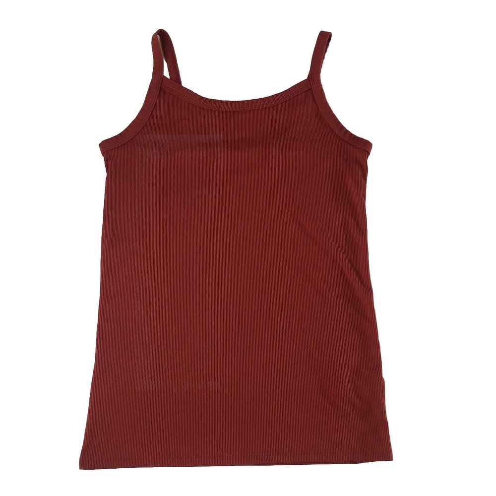No Boundaries Ribbed Tank Top Tammy Rust Terra-Cotta Stretch Juniors Medium